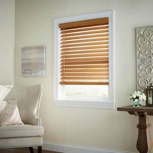 Chestnut Cordless Room Darkening 2.5 in. Premium Faux Wood Blind for Window